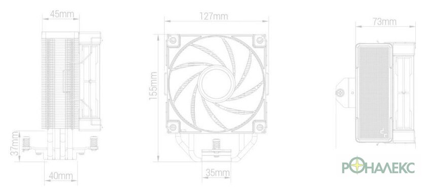 Кулер для процессора DeepCool AK400 ZERO DARK R-AK400-BKNNMN-G-2 - фото2