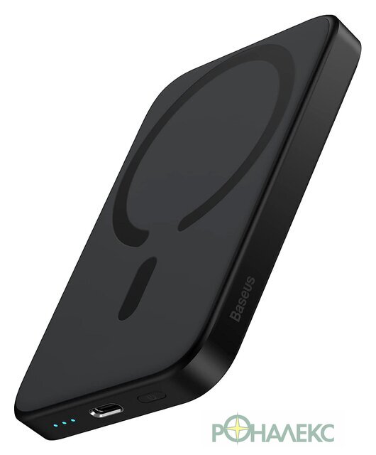 Внешний аккумулятор Baseus Magnetic Mini Wireless Fast Charging Power Bank 20W 6000mAh (черный) - фото
