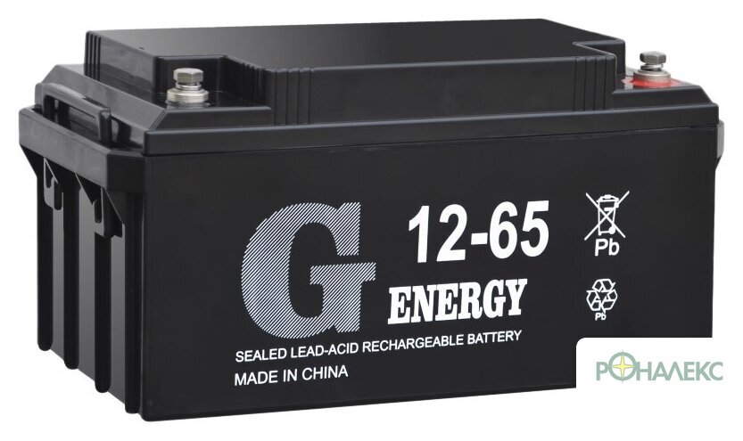 Аккумулятор для ИБП G-Energy 12-65 (12В/65 А·ч) - фото