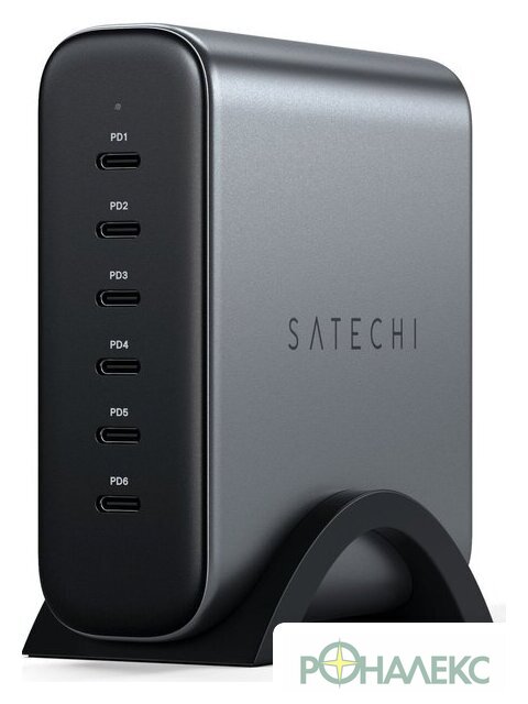 Сетевое зарядное Satechi 200W USB-C 6-Port GaN Charger ST-C200GM-EU - фото