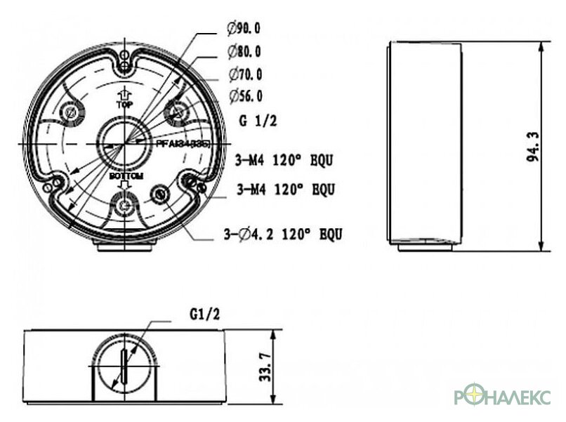 Внутренняя вставка Dahua DH-PFA135-B - фото3