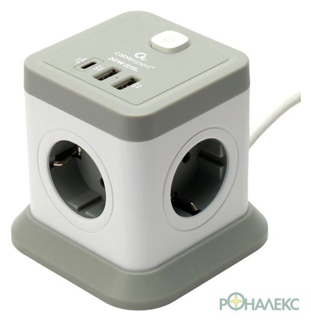 Сетевой фильтр Cablexpert TWR-4-CU2-W-2 - фото