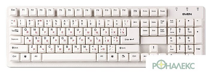 Клавиатура SVEN Standard 301 USB (белый) - фото