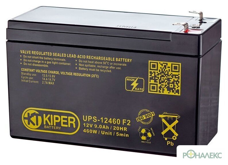 Аккумулятор для ИБП Kiper UPS-12460 F2 (12В/9 А·ч) - фото