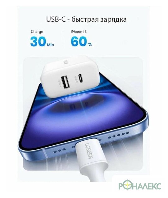 Сетевое зарядное Ugreen X227 45310 (белый) - фото5