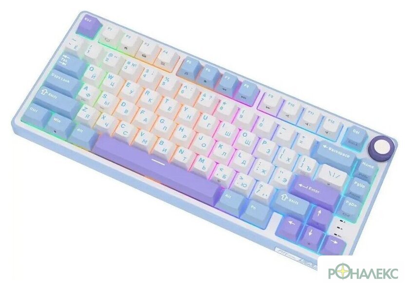 Клавиатура Royal Kludge R75 RGB Taro Milk (RK Silver) - фото4