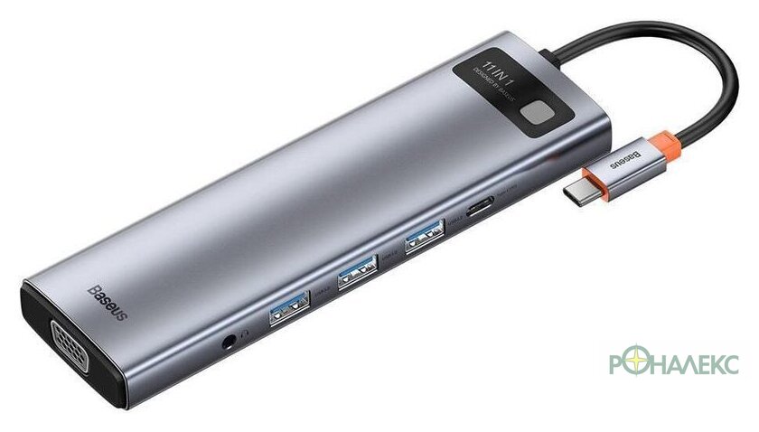 Док-станция Baseus Metal Gleam Series 11-in-1 Multifunctional HUB Type-C Hub Docking Station CAHUB-CT0G - фото