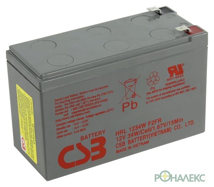 Аккумулятор для ИБП CSB Battery HRL1234W F2FR (12В/9 А·ч) - фото
