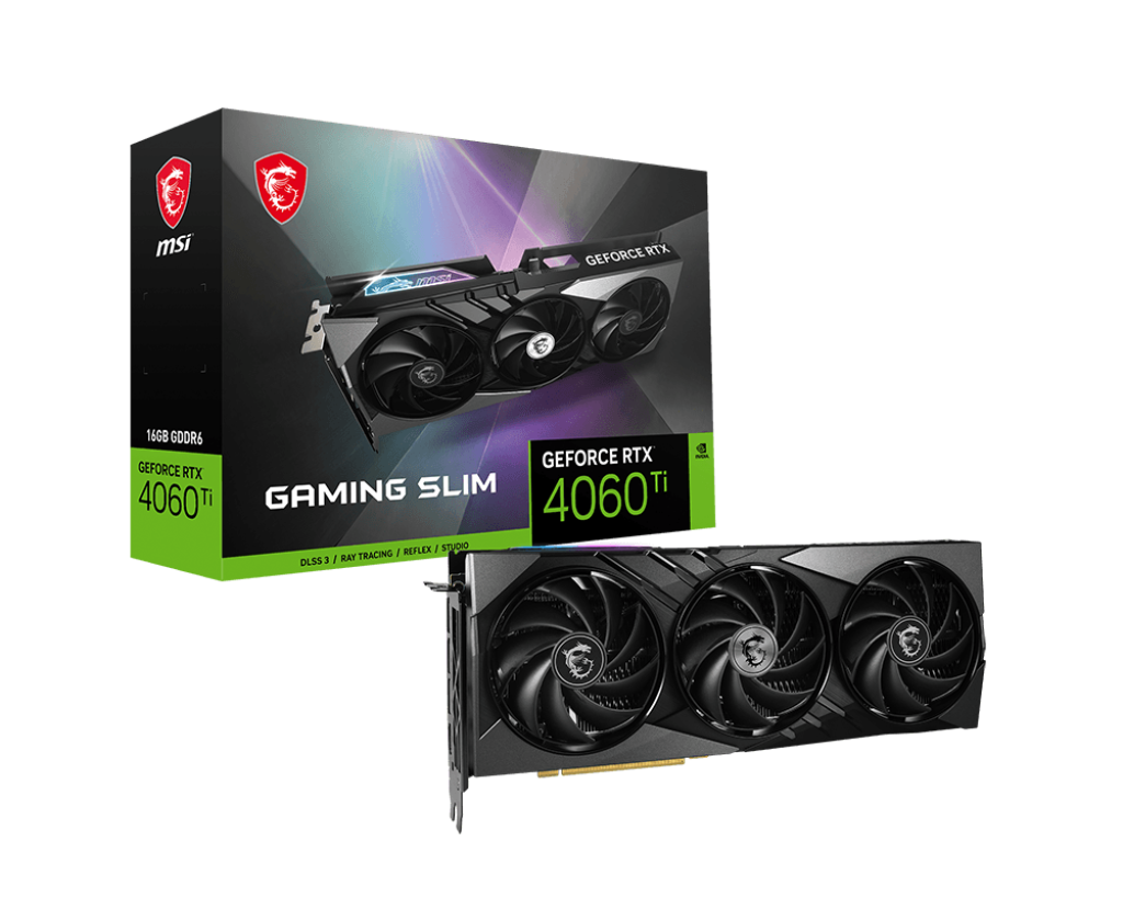 Видеокарта MSI RTX 4060Ti (RTX 4060 Ti GAMING SLIM 16G)- фото