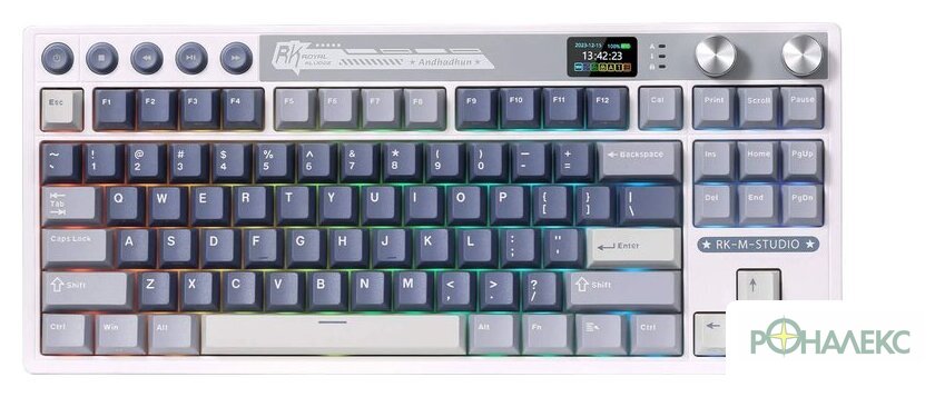 Клавиатура Royal Kludge M87 RGB Ocean Blue (RK Cream) - фото
