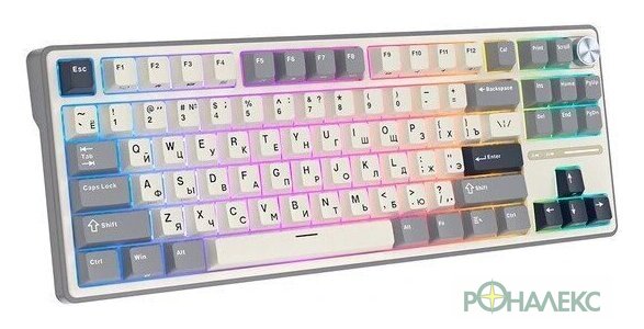 Клавиатура Royal Kludge R87 Pro Half Grey (RK Brown) - фото4