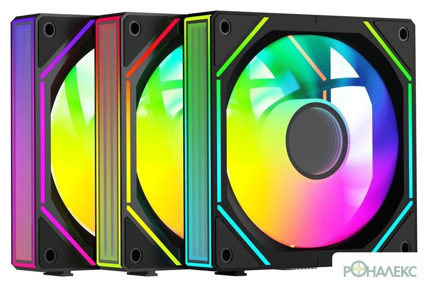 Комплект вентиляторов для корпуса Ocypus Gamma F12 Uni BK ARGB Reverse Blade 3IN1 - фото