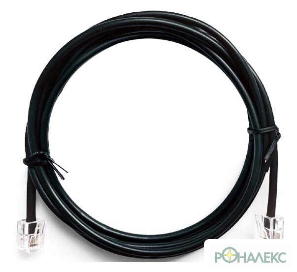 Кабель Cablexpert TC6P4CR-2M RJ11 - RJ11 (2 м, черный) - фото