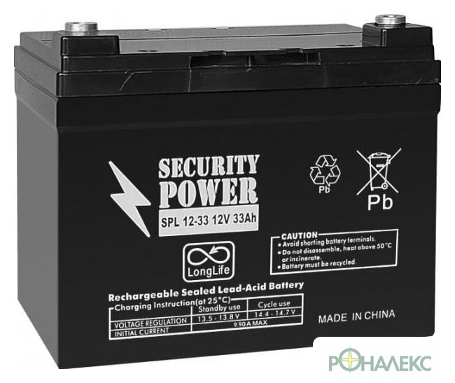 Аккумулятор для ИБП Security Power SPL 12-33 (12В/33 А·ч) - фото