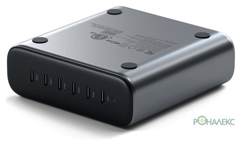 Сетевое зарядное Satechi 200W USB-C 6-Port GaN Charger ST-C200GM-EU - фото2