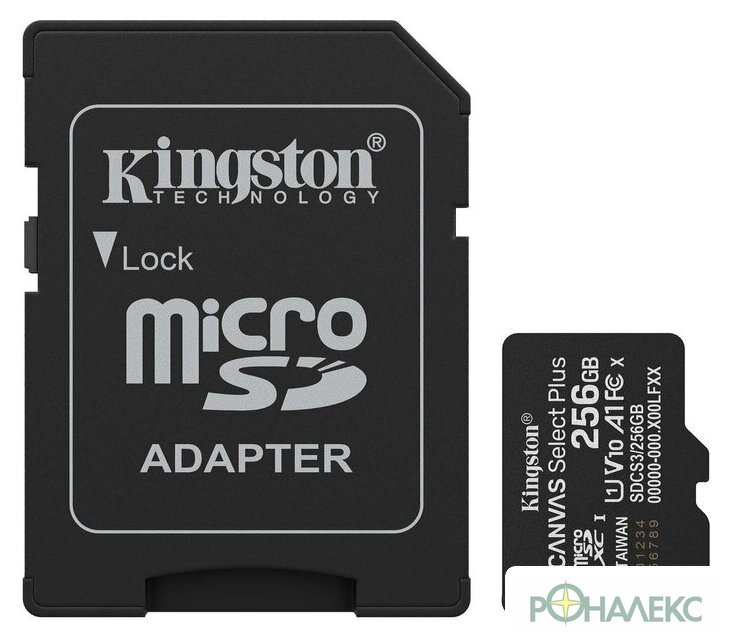 Карта памяти Kingston Canvas Select Plus microSDXC 256GB SDCS3/256GB (с адаптером) - фото