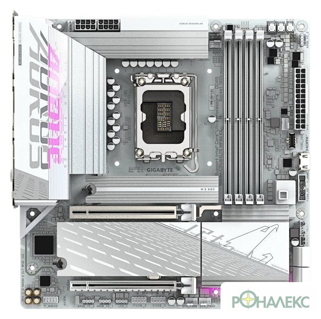 Материнская плата Gigabyte B860M Aorus Elite WiFi6E Ice - фото