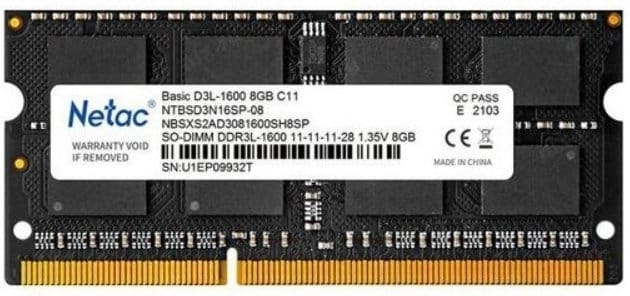 Модуль памяти 8Gb Netac Basic (NTBSD3N16SP-08)