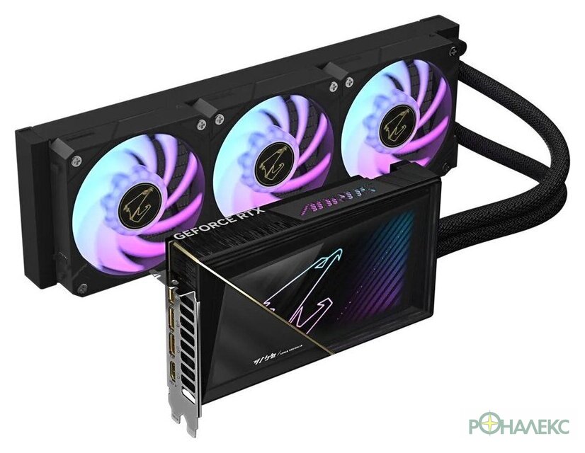 Видеокарта Gigabyte Aorus GeForce RTX 5080 Xtreme Waterforce 16G GV-N5080AORUSX W-16GD - фото