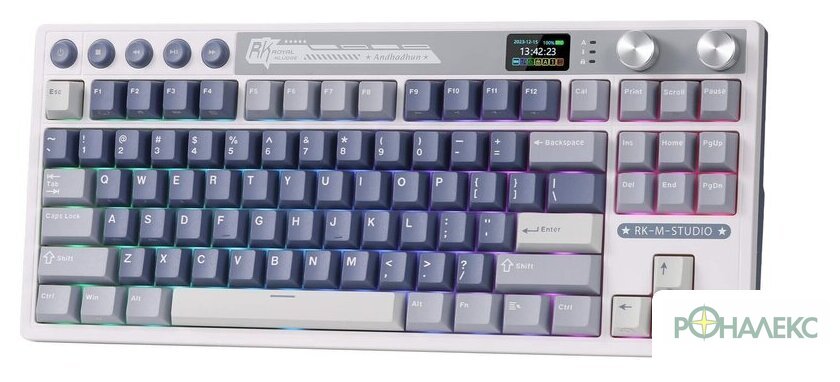 Клавиатура Royal Kludge M87 RGB Ocean Blue (RK Cream) - фото2
