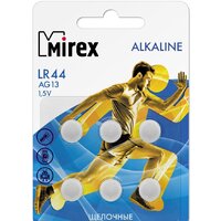 Батарейка Mirex LR44 (AG13) блистер 6 шт. 23702-LR44-E6- фото