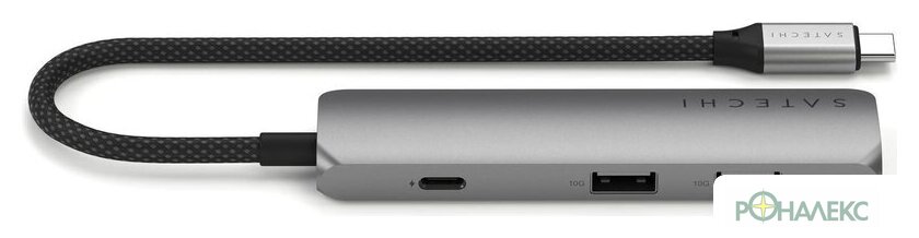 Док-станция Satechi 4-in-1 USB-C Slim Multiport Adapter 4K ST-P4SM (серый) - фото2