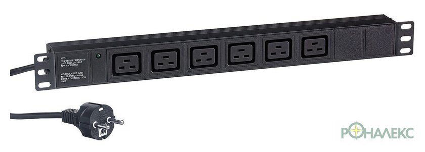 Блок розеток ExeGate ServerPro PDU-19H013 Al-6C19-EU3CU - фото