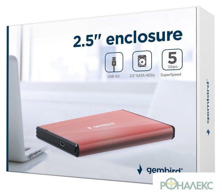 Бокс для накопителей 2.5" Gembird EE2-U3S-3-P (розовый) - фото2