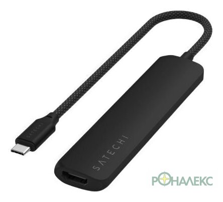 Док-станция Satechi 6-in-1 USB-C Slim Multiport Adapter ST-P6SK (черный) - фото