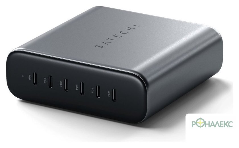 Сетевое зарядное Satechi 200W USB-C 6-Port GaN Charger ST-C200GM-EU - фото3