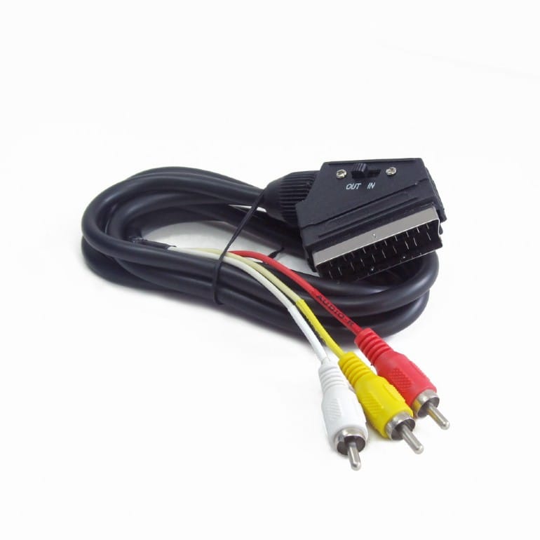 Кабель Cablexpert CCV-519-001 (3 тюльпана (RCA) - SCART, двунаправленный) 1.8m