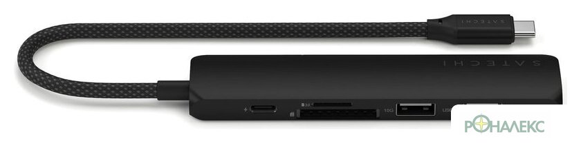 Док-станция Satechi 6-in-1 USB-C Slim Multiport Adapter ST-P6SK (черный) - фото2