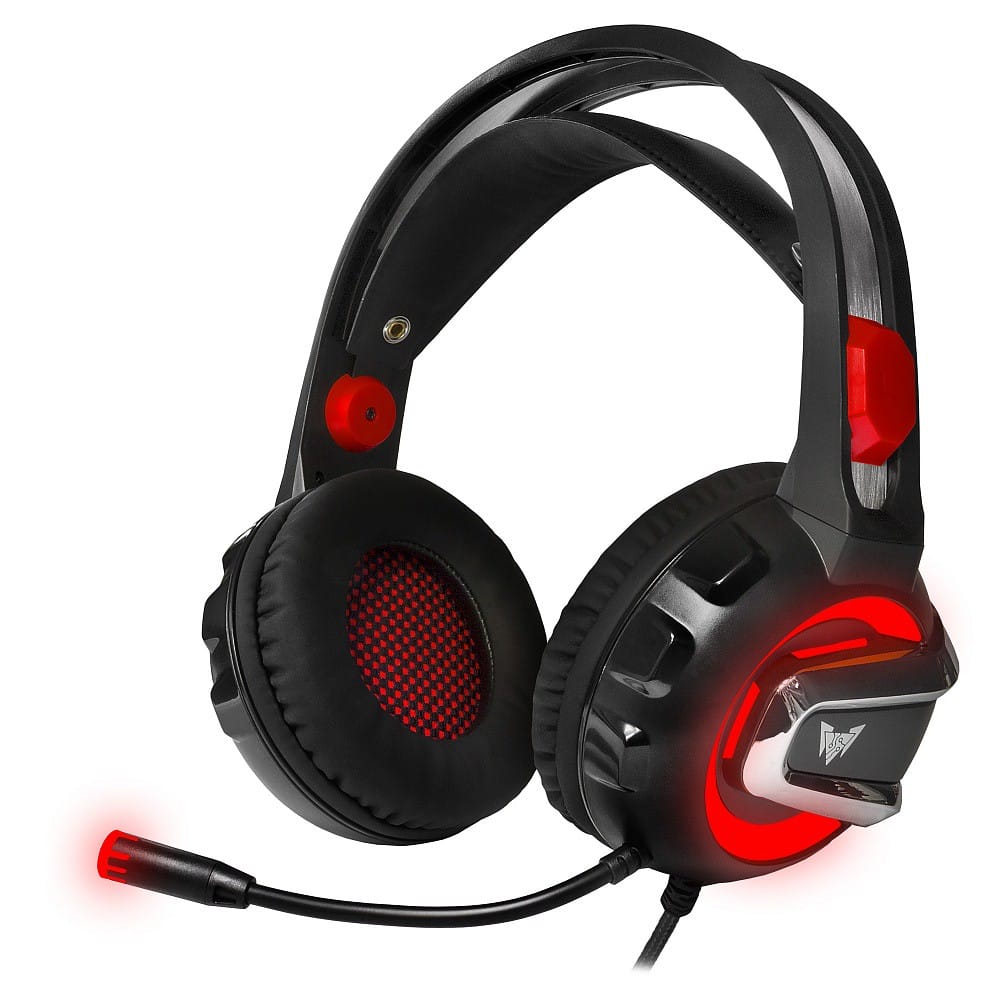 Наушники Crown CMGH-3000 Black/Red (накладные, закрытые, USB для подсветки, подсветка, 20-20000Гц, 32 Ом)- фото