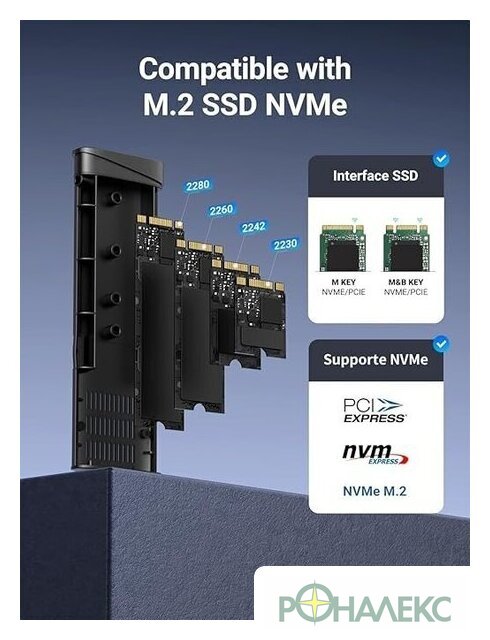 Бокс для накопителей M.2 Ugreen CM767 35267 - фото3