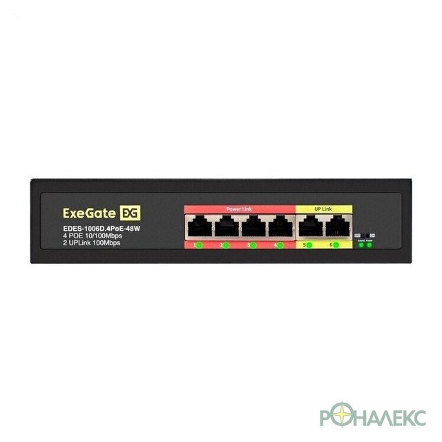 Неуправляемый коммутатор ExeGate EDES-1006D.4PoE-48W - фото3