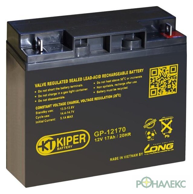 Аккумулятор для ИБП Kiper GP-12170 (12В/17 А·ч) - фото