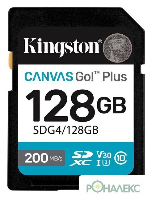 Карта памяти Kingston Canvas Go! Plus SDXC 128GB SDG4/128GB - фото