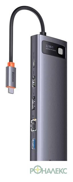 Док-станция Baseus Metal Gleam Series 12-in-1 Multifunctional Type-C Hub Docking Station WKWG020213 - фото