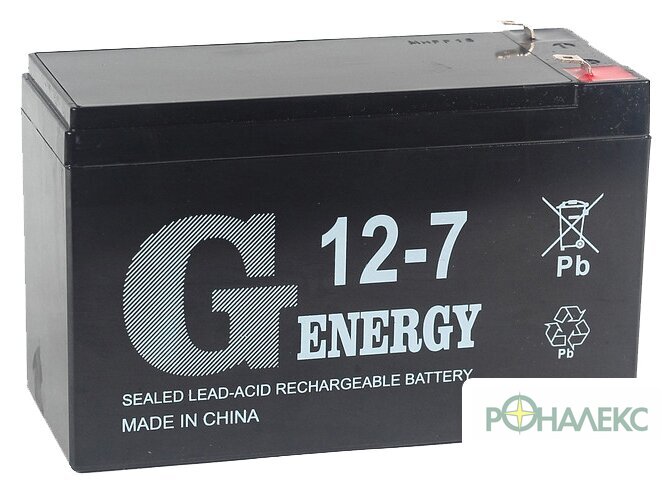Аккумулятор для ИБП G-Energy 12-7 F1 (12В/7 А·ч) - фото