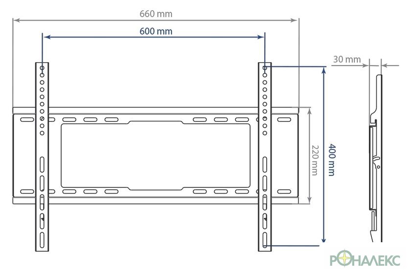 Кронштейн для телевизора Kromax IDEAL-101 (черный) - фото4