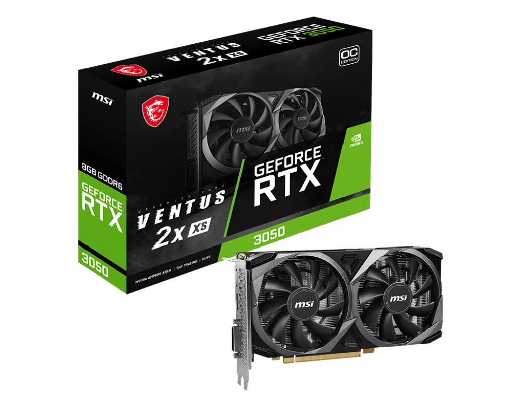 Видеокарта MSI RTX 3050 (RTX 3050 VENTUS 2X XS 8G OC)- фото