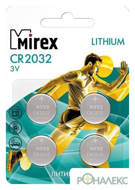 Батарейка Mirex CR2032 4 шт CR2032-E4 - фото