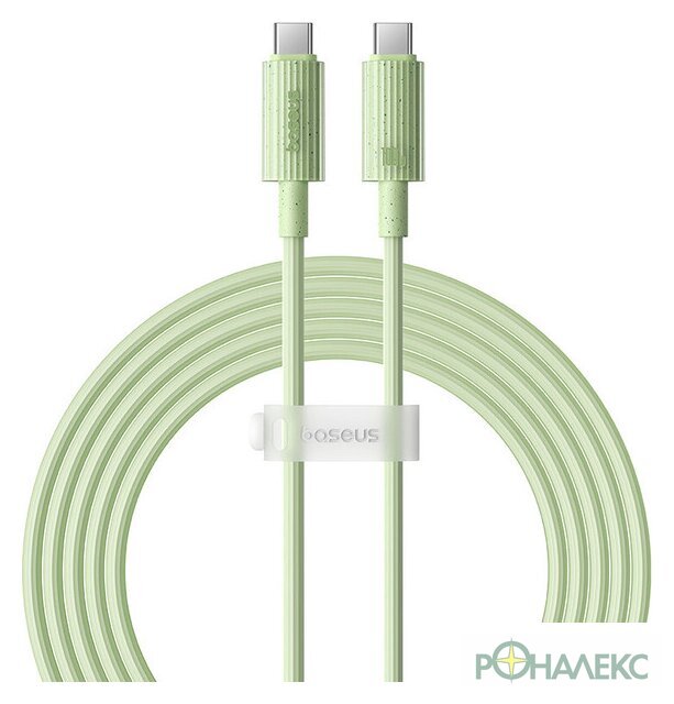 Кабель Baseus Habitat Series Fast Charging Cable 100W USB Type-C - USB Type-C (2 м, зеленый) - фото