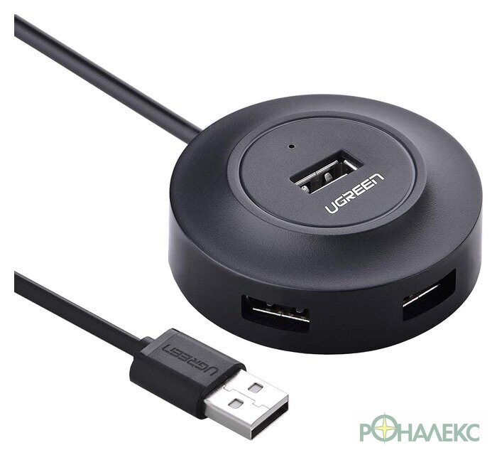 USB-хаб Ugreen CR106 20277 (черный) - фото