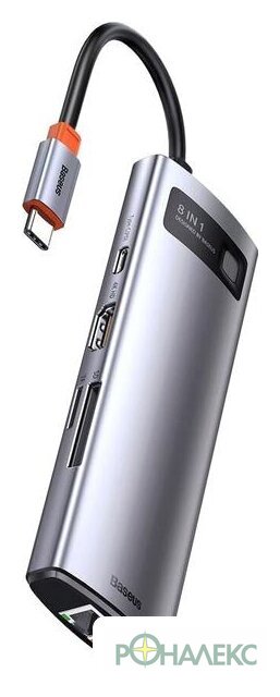 Док-станция Baseus Metal Gleam Series 8-in-1 Multifunctional Type-C HUB Docking Station CAHUB-CV0G - фото4