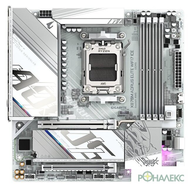 Материнская плата Gigabyte X870M Aorus Elite WiFi7 Ice - фото