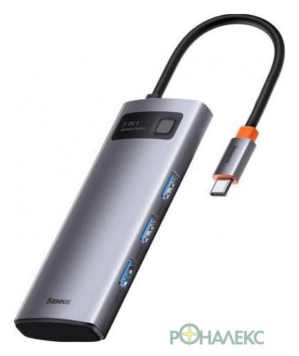 USB-хаб Baseus Metal Gleam Series Multifunctional HUB Type-C Hub Docking Station CAHUB-CX0G - фото