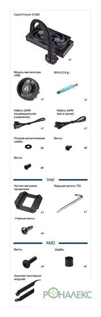 Система жидкостного охлаждения для процессора Arctic Liquid Freezer III 280 A-RGB Black ACFRE00143A - фото2