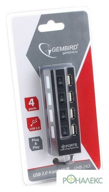 USB-хаб Gembird UHB-243-AD - фото2