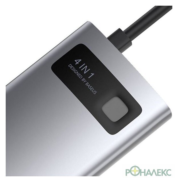 Док-станция Baseus Metal Gleam Series 4 in 1 Multifunctional Type-C CAHUB-CY0G - фото5